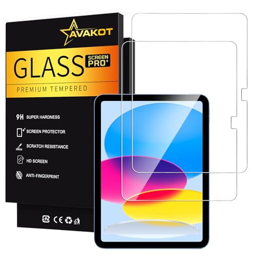 avakot 2 Pack Screen Protector for iPad 11th A16 202511 Inch 10th Generation 2022 109 Inch Tempered Glass Film Guard Clear Ultra Touch Sensitive Case Friendly - Image 1