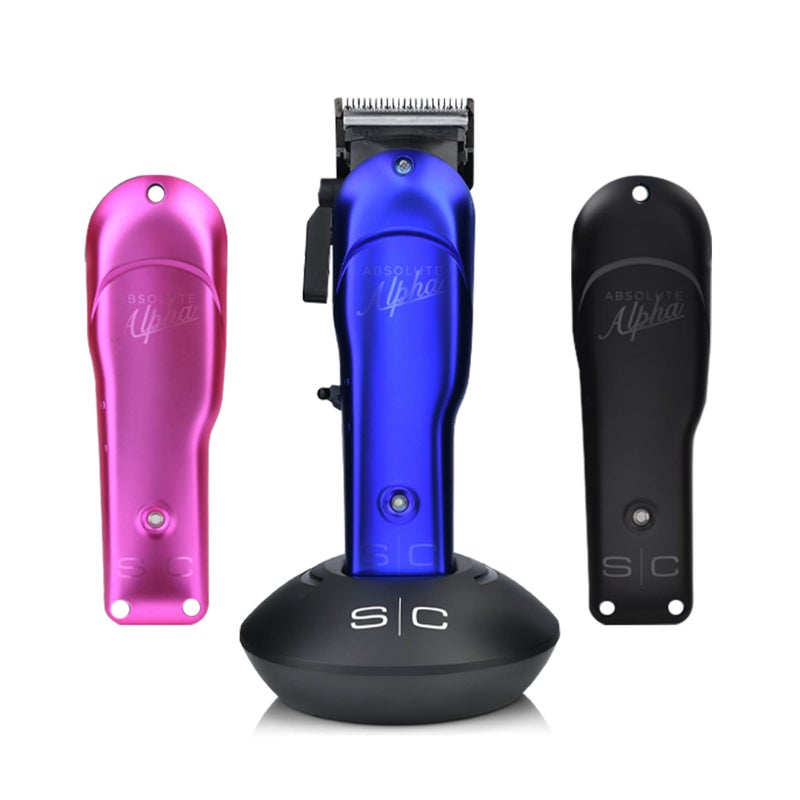 StyleCraft Absolute Alpha Professional Modular Cordless Hair Clipper 3 Modular Lids Black Diamond Carbon Faper Blade USB Charging Stand