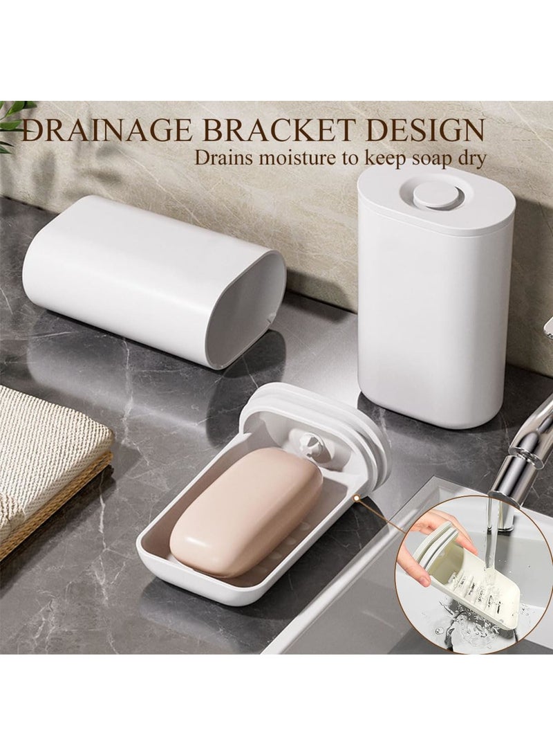 KASTWAVE Travel Soap Box, Leakproof Soap Bar Holder with Draining Exhaust Button, Durable Soap Dish for Bathroom, Gym, School, Camping, Hiking, Vacation Essentials  - Image 4