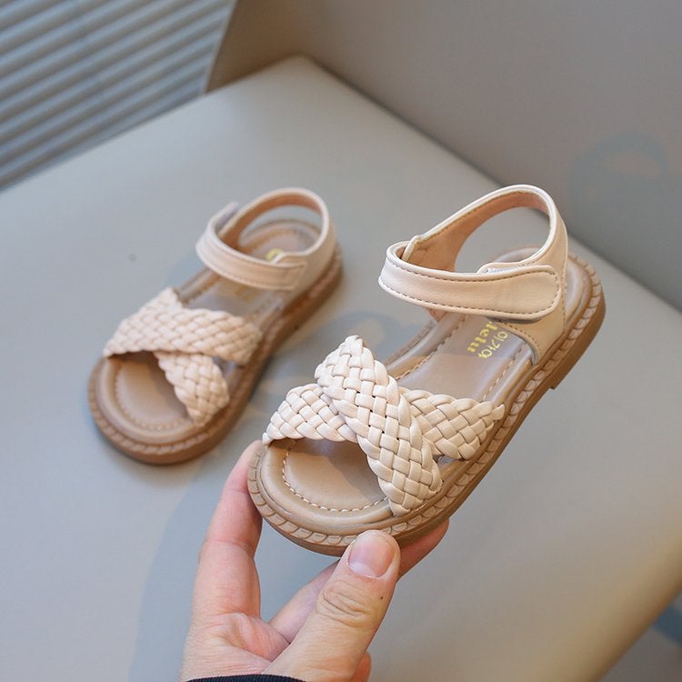 Girls' Baby Sandals 2024 Korean Style Princess Shoes Soft Bottom Velcro Open Toe Children'S Sandals - Image 4