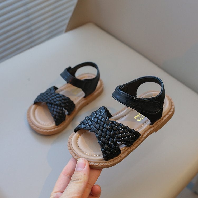 Girls' Baby Sandals 2024 Korean Style Princess Shoes Soft Bottom Velcro Open Toe Children'S Sandals - Image 5