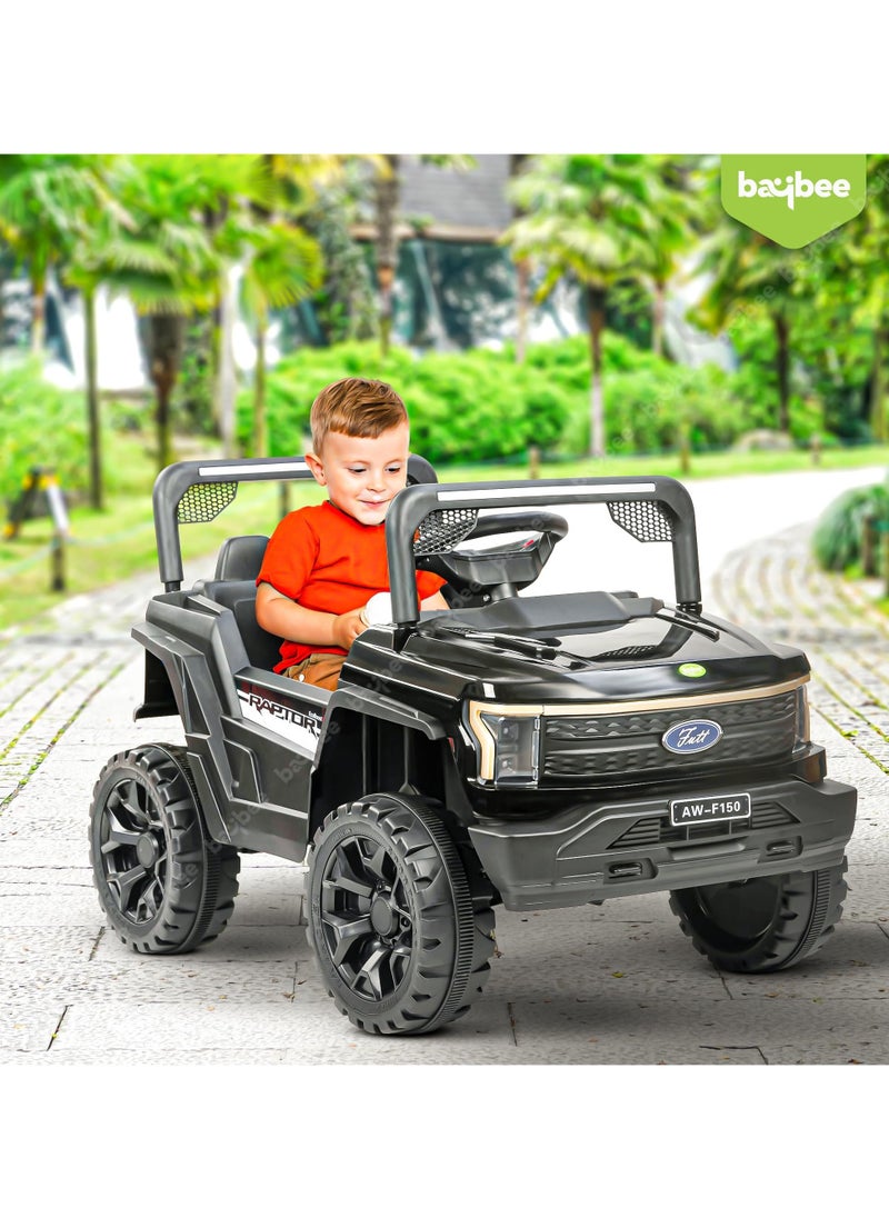 BAYBEE Sphinx Battery Operated Jeep for Kids Rechargeable Battery Car for Kids with Music Led Light Ride On Kids Car Jeep Racing Baby Big Car Electric Car for Kids Childrens Boy Girl Black  - Image 3