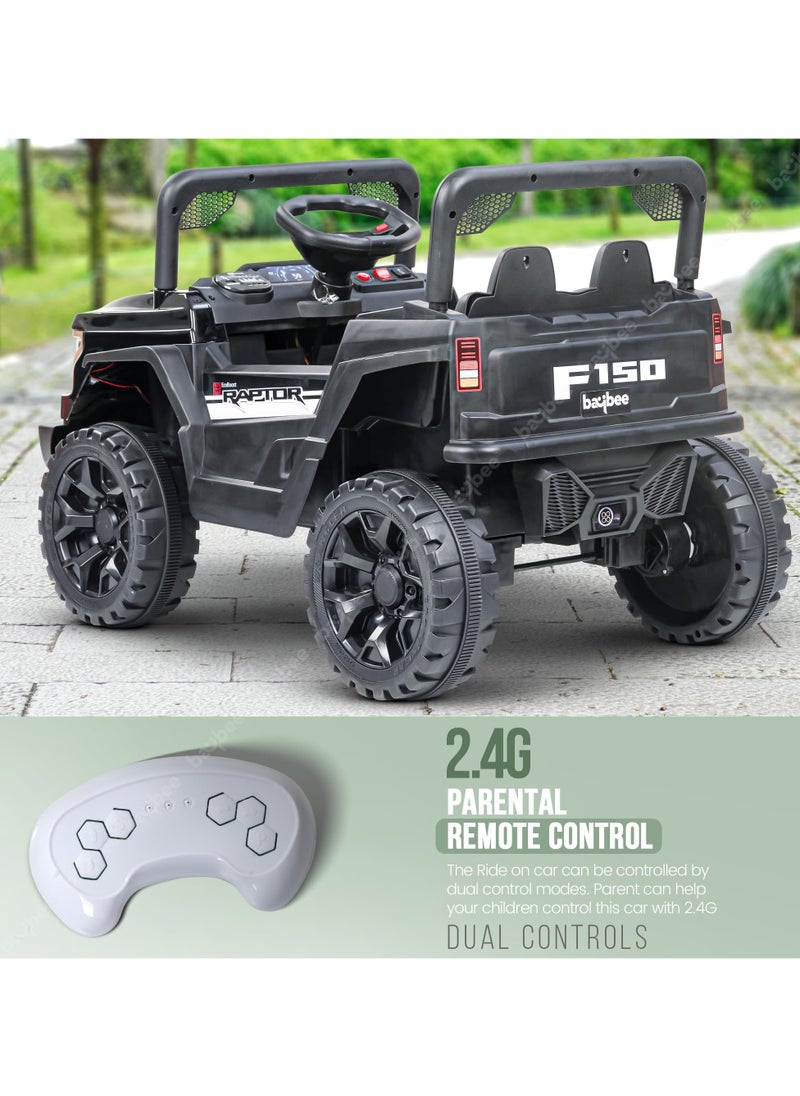 BAYBEE Sphinx Battery Operated Jeep for Kids Rechargeable Battery Car for Kids with Music Led Light Ride On Kids Car Jeep Racing Baby Big Car Electric Car for Kids Childrens Boy Girl Black  - Image 4