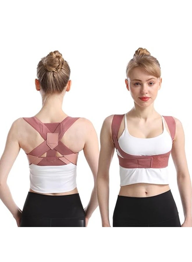 مقوّم الظهر، حزام قابل للتعديل لتقويم وضعية الظهر، مصحح وضعية الجسم للنساء والرجال، يدعم الظهر والعمود الفقري والكتفين بشكل كامل، ويخفف آلام الرقبة - Image 2