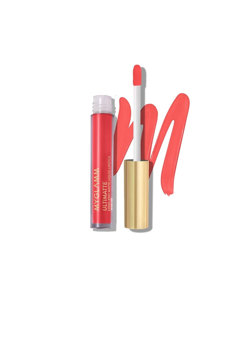 MyGlamm Ultimatte Long Stay Matte Liquid Lipstick Coral Slayer - Image 1