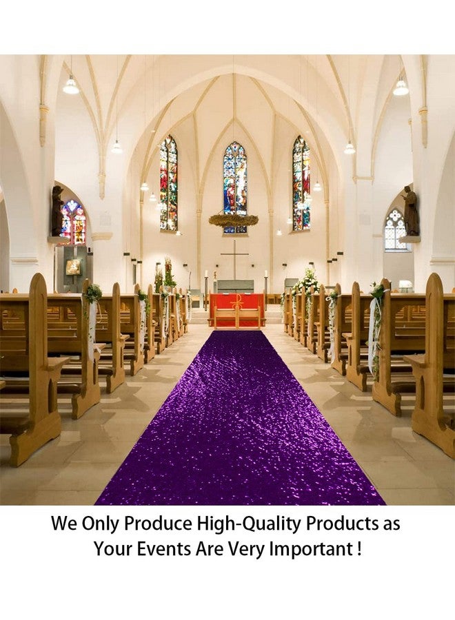 شيدياني سجادات ممرات ShiDianYi لحفلات الزفاف، أرجوانية، 15×4 أقدام، سجادات ممرات لامعة لحفلات الزفاف، سجادات ممرات داخلية وخارجية - Image 2