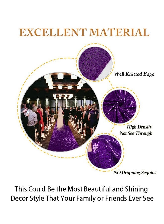 شيدياني سجادات ممرات ShiDianYi لحفلات الزفاف، أرجوانية، 15×4 أقدام، سجادات ممرات لامعة لحفلات الزفاف، سجادات ممرات داخلية وخارجية - Image 5