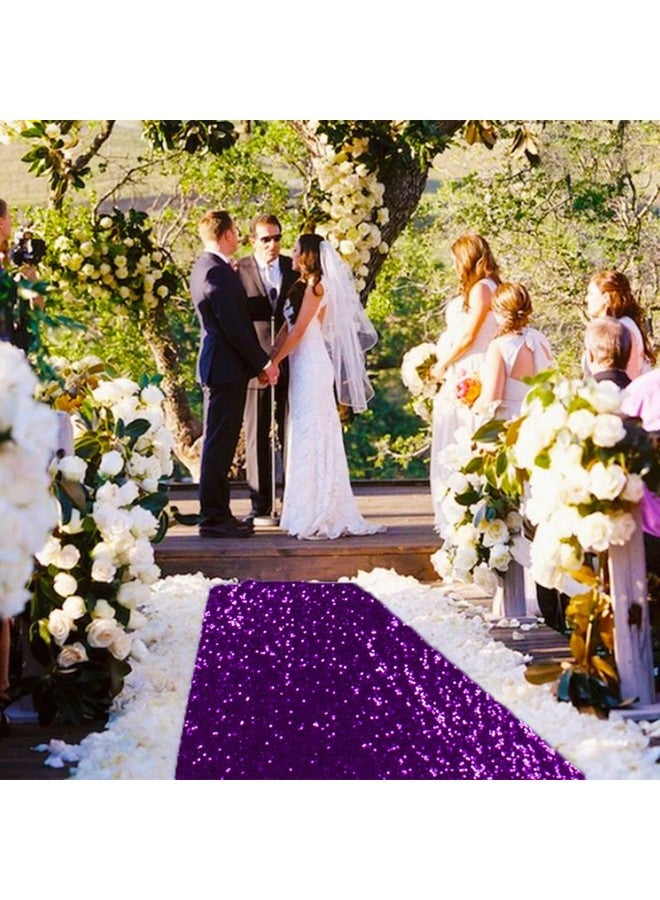 شيدياني سجادات ممرات ShiDianYi لحفلات الزفاف، أرجوانية، 15×4 أقدام، سجادات ممرات لامعة لحفلات الزفاف، سجادات ممرات داخلية وخارجية - Image 1