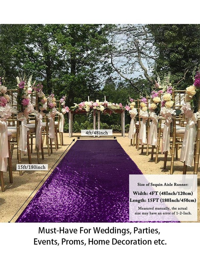 شيدياني سجادات ممرات ShiDianYi لحفلات الزفاف، أرجوانية، 15×4 أقدام، سجادات ممرات لامعة لحفلات الزفاف، سجادات ممرات داخلية وخارجية - Image 4