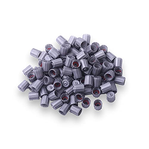 CE Centaurus Electronics CENTAURUS (Pack of 100) Plastic Gray Tire Valve Stem Caps TPMS Tire Cap Gray Repalcement for Car Truck - Image 1