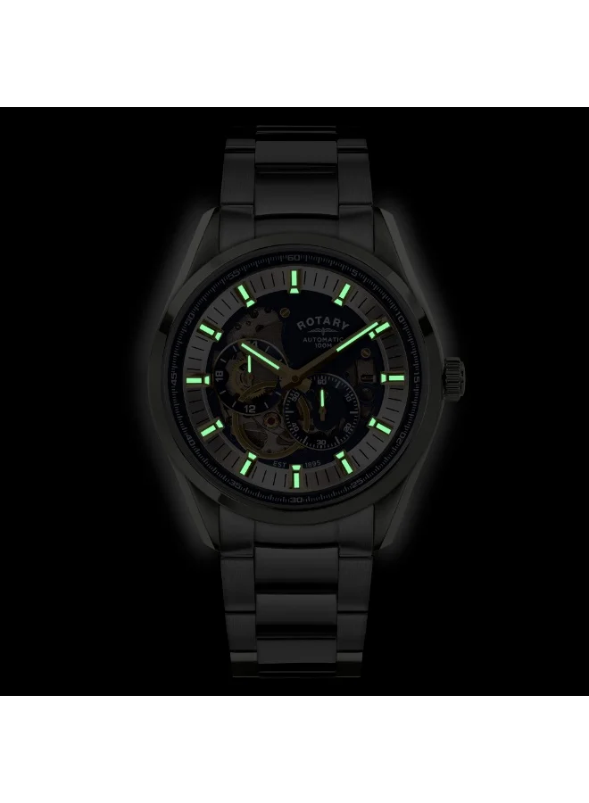 Rotary  Rotary Men's Seamatic Eclipse 100M Water Resistance Stainless Steel Bracelet Watch - RGB10007/05 for Men | Best Price UAE
