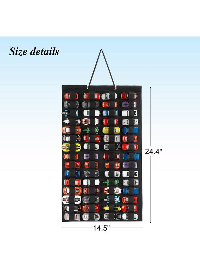 JOYMOMO JOYMOMO Hanging Storage Organizer for Toy Cars Felt Display Case Hold Up 60 Toy Cars (Without Accessories)(Black)  - Image 5