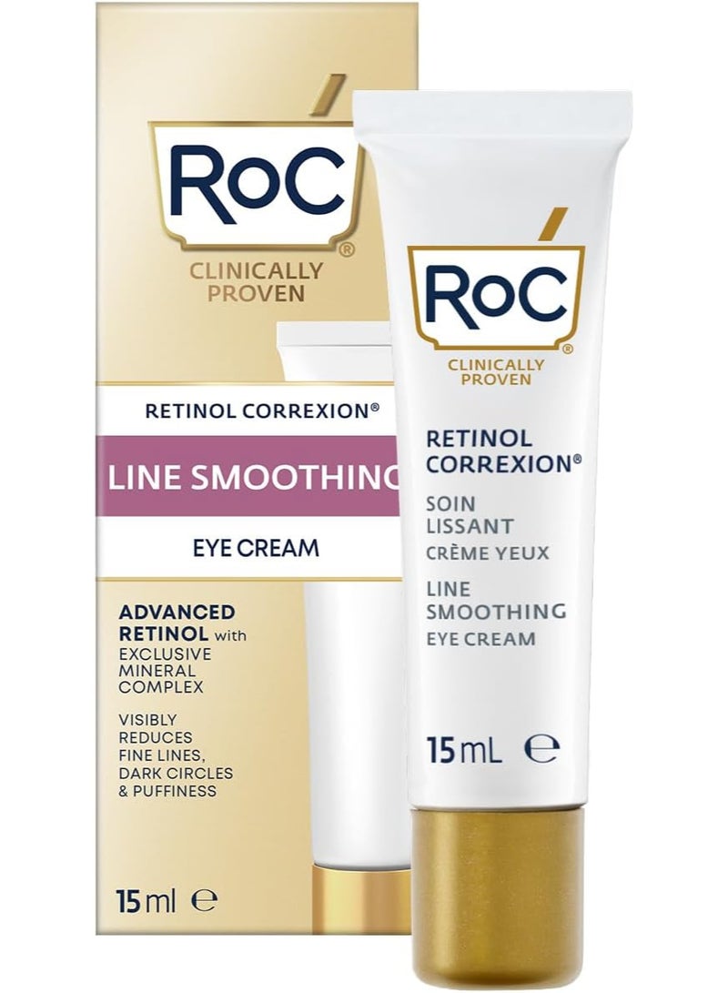 RoC - Retinol Correxion Smoothing Eye Cream - Reduces Puffiness and Dark Circles - Anti-Wrinkle and Age - 15 ml - Image 1
