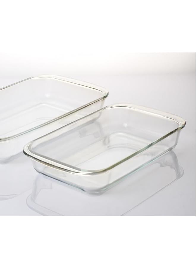 إي سي في في أدوات خبز تحميص زجاجية مستطيلة متوسطة الحجم شفاف 13.5 - Image 2
