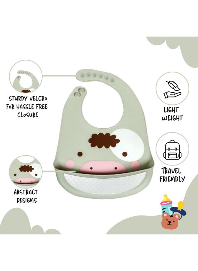 My NewBorn - By 10Club Baby Silicon Bib (Whitish Grey-1 Pc) | Feeding Infants And Toddlers | 6-36 Months | Waterproof, Spill Resistant Bibs - Image 1