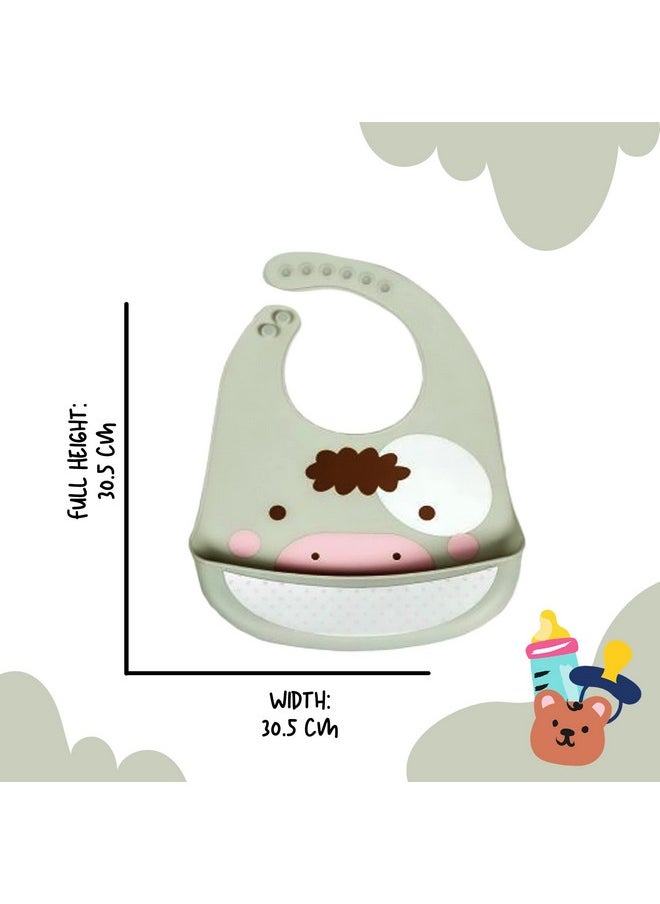 My NewBorn - By 10Club Baby Silicon Bib (Whitish Grey-1 Pc) | Feeding Infants And Toddlers | 6-36 Months | Waterproof, Spill Resistant Bibs - Image 1
