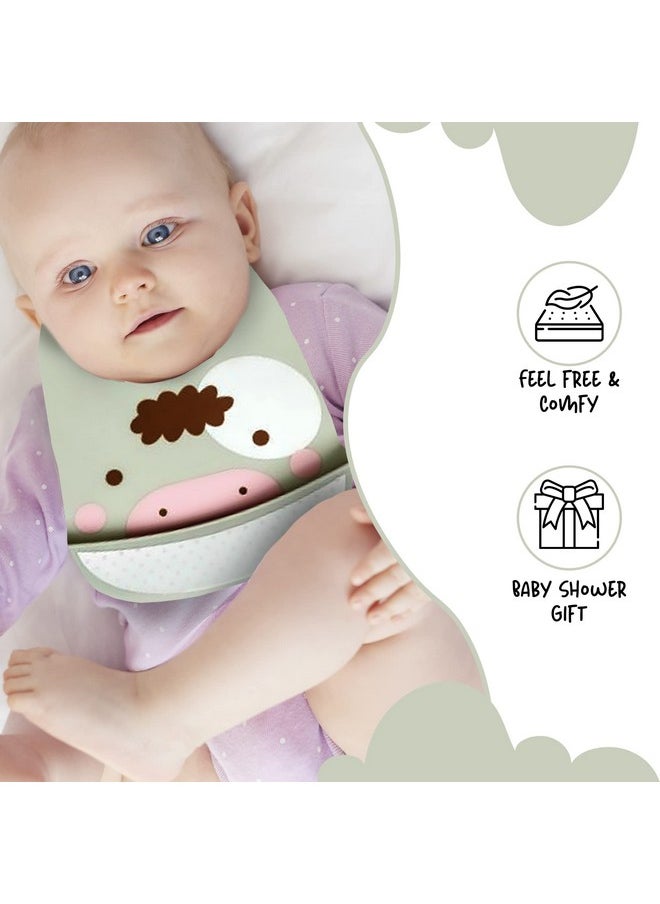 My NewBorn - By 10Club Baby Silicon Bib (Whitish Grey-1 Pc) | Feeding Infants And Toddlers | 6-36 Months | Waterproof, Spill Resistant Bibs - Image 1
