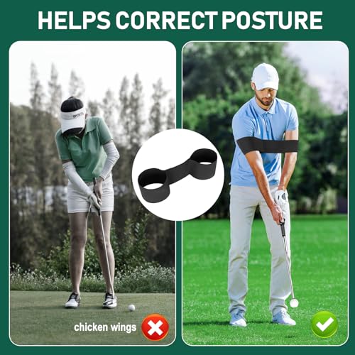 KALAUTO Golf Swing Trainer with Golf Swing Band- Retractable Golf Swing Training Aid Click Club Indoor Practice Warm Up Stick Flexible Telescopic Tempo Trainer (Black-Right Hand) - Image 3