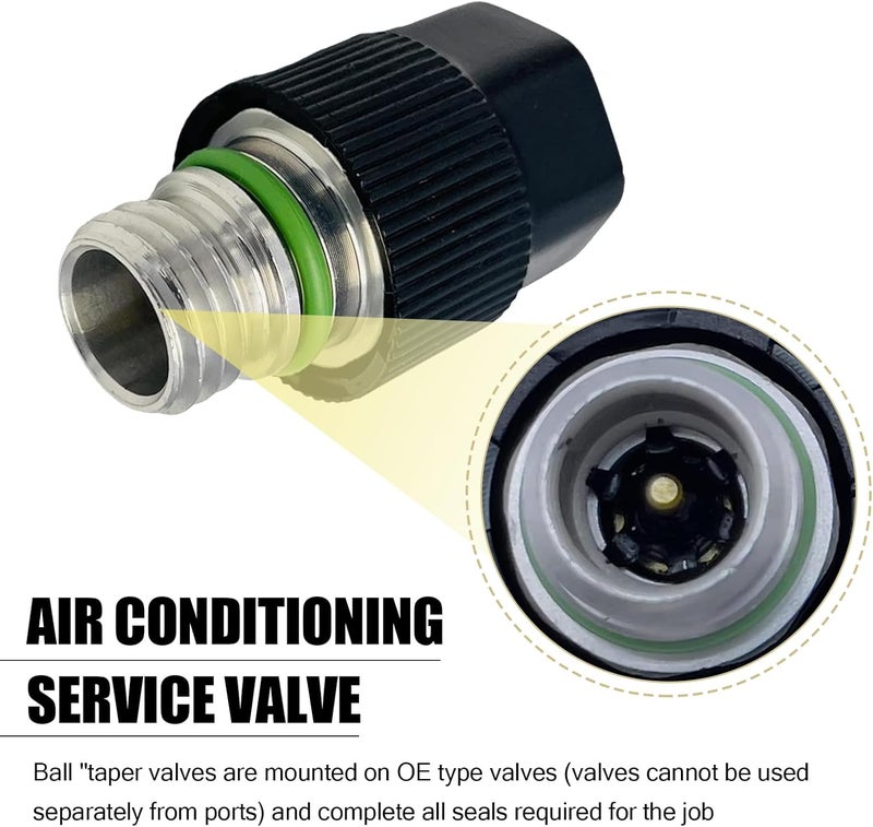 icykale 16 PCS Automobile Air Conditioning Valve Core Kit, Valve Core Wrench A/C System Port Seal Cover Repair Accessories, Air Conditioning Pipeline Valve Core Seat, Universal for Cars (Black) - Image 3