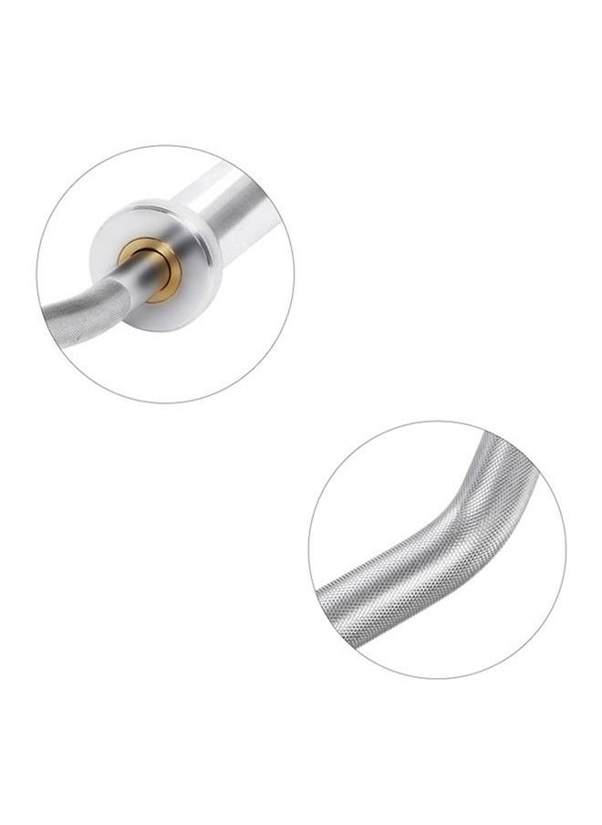 Yalla HomeGym - Threaded Chrome Olympic EZ Zigzag Curl Barbell Bar for Weightlifting (1.2M/12KG) - Image 1