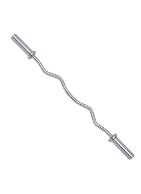 Threaded Chrome Olympic EZ Zigzag Curl Barbell Bar for Weightlifting (1.2M/12KG)