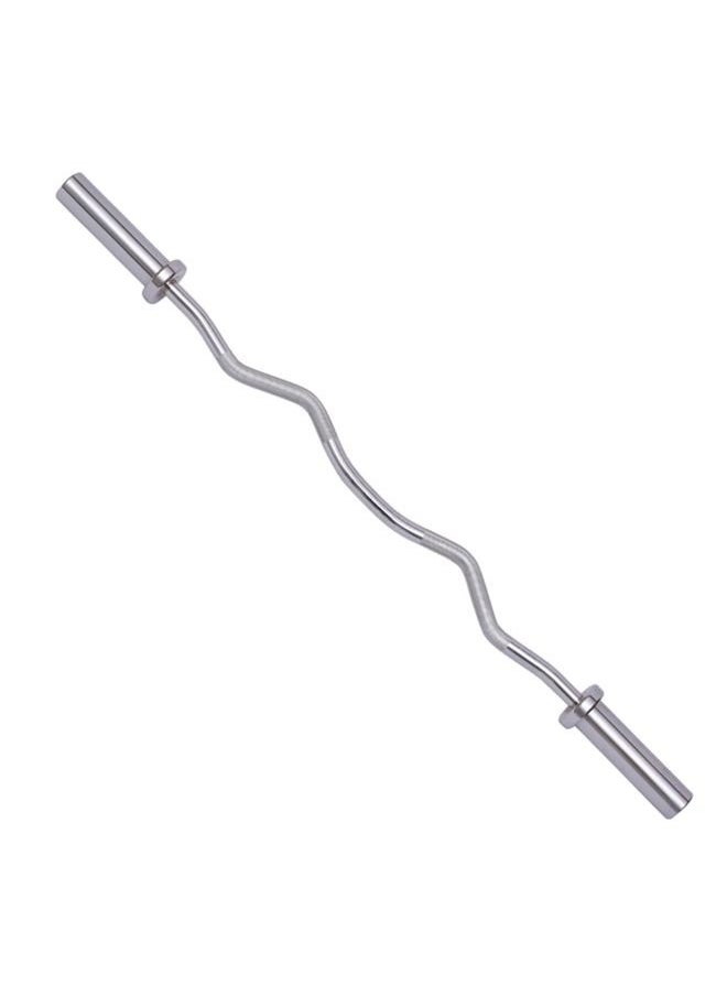 Yalla HomeGym - Threaded Chrome Olympic EZ Zigzag Curl Barbell Bar for Weightlifting (1.2M/12KG) - Image 1