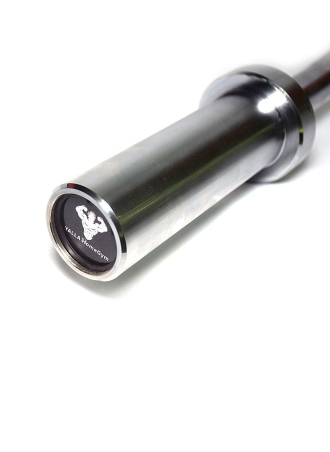 Yalla HomeGym - Threaded Chrome Olympic EZ Zigzag Curl Barbell Bar for Weightlifting (1.2M/12KG) - Image 1