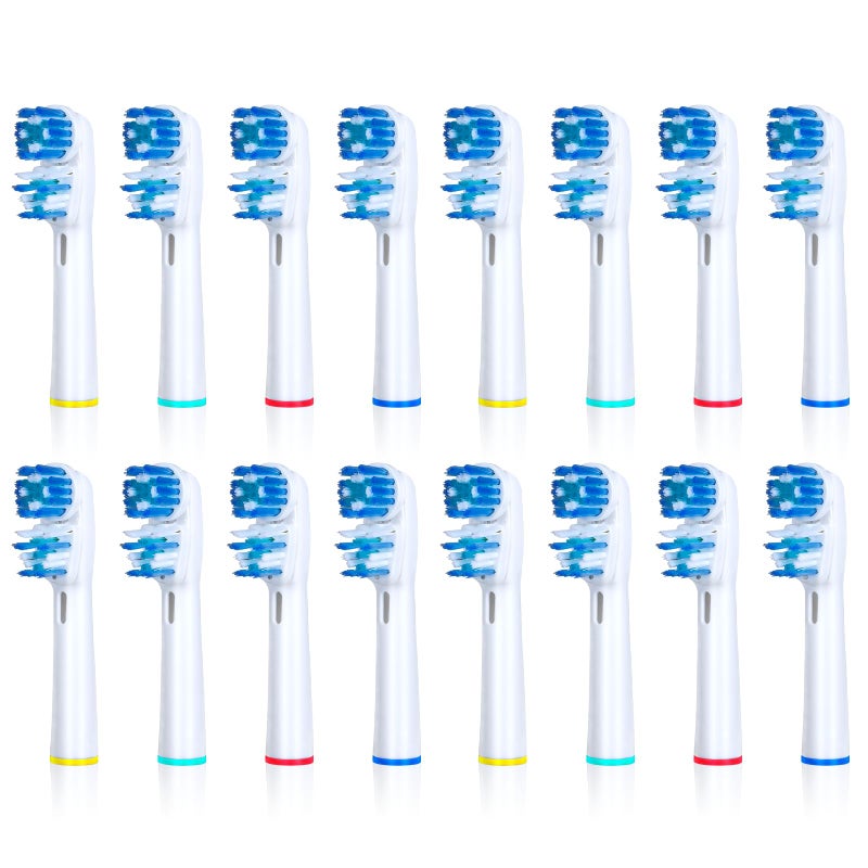 Replacement Brush Heads Compatible with Oral B Double Clean Design Double Clean Brush Heads Compatible with Braun OralB Dual Clean Electric Toothbrush 16Pack