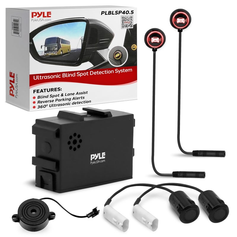 Ultrasonic Blind Spot Detection System BSD Change Lane Safer BSA BSM Blind Spot Monitoring Assistant Car Driving Security with Reverse Parking System LED Buzzer Monitor 5 Meter Range