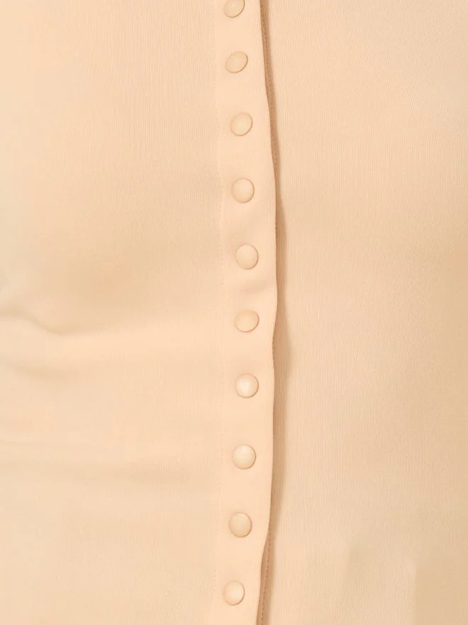 Styli Round Neck Knitted Tank Top with Button Detail