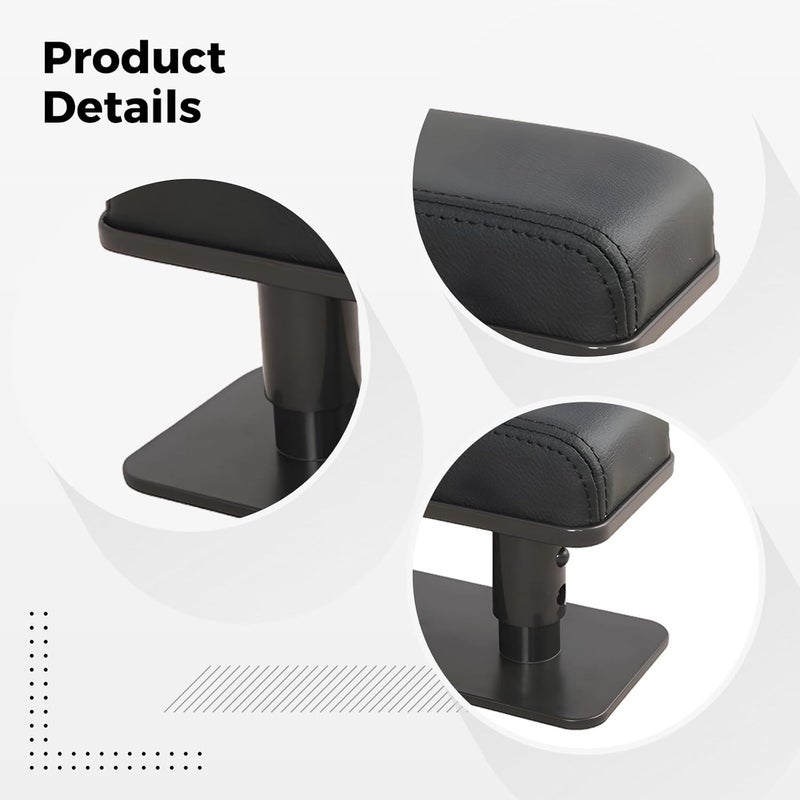 Car Armrest Pad For Vehicles, Adjustable Height With Ergonomic Design, Universal Fit, Black - Image 4