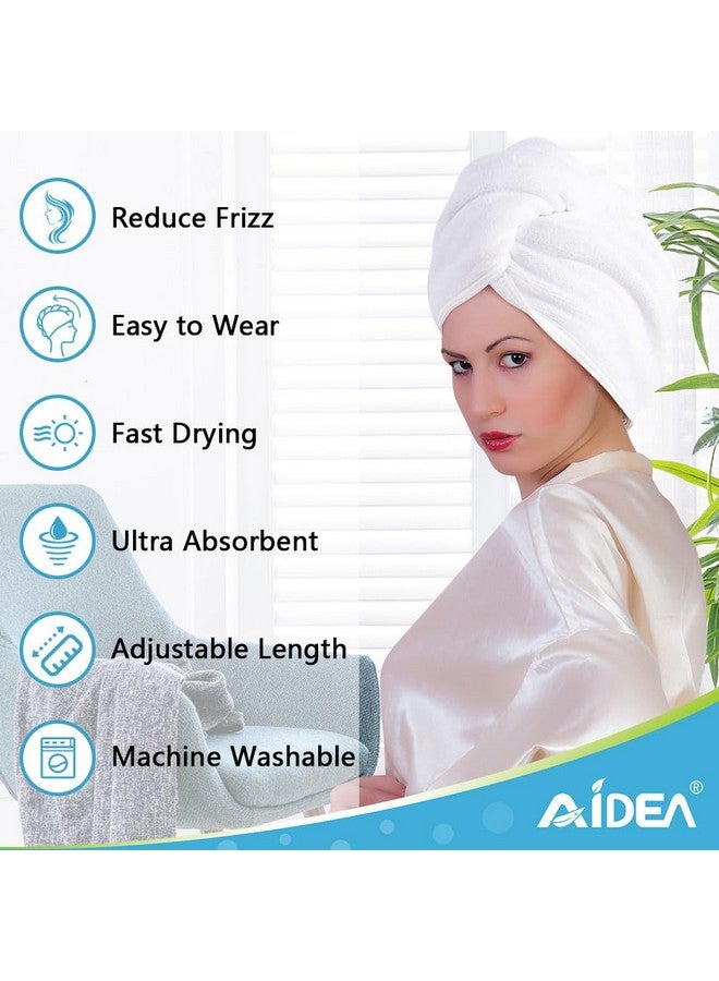 AIDEA Microfiber Hair Towel Wrap, 5 Pack Hair Turbans, Super Absorbent Quick Dry Hair Towel Wrap for All Hair Types Anti Frizz, Hair Accessories for Women, 26"×10" - Image 4