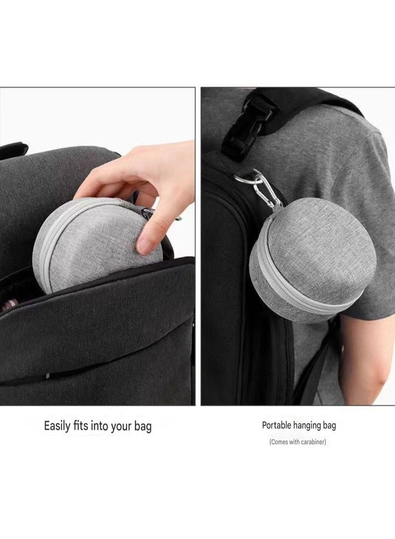 Universal Travel Organizer Case for Apple Watch (All Models) & Earbuds - Compact Grey Hard Shell with Carabiner for Portable Storage - Image 1