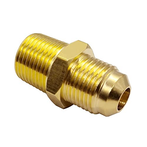 Hooshing 3/8" Flare to 3/8" NPT Male Brass Tube Fitting Half-Union Propane Gas Fitting Adapter, 2 Pack - Image 5