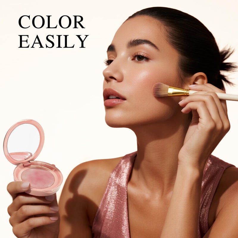 PHOFAY Luminous Blush Powder-Multi-Use Formula,Ultra-Fine & Smooth,Baked Blush for Cheeks Lightweight & Brighten Powder Blush Makeup Buildable Color,Long-Lasting Wear with Natural Luminous Glow (02#) - Image 4