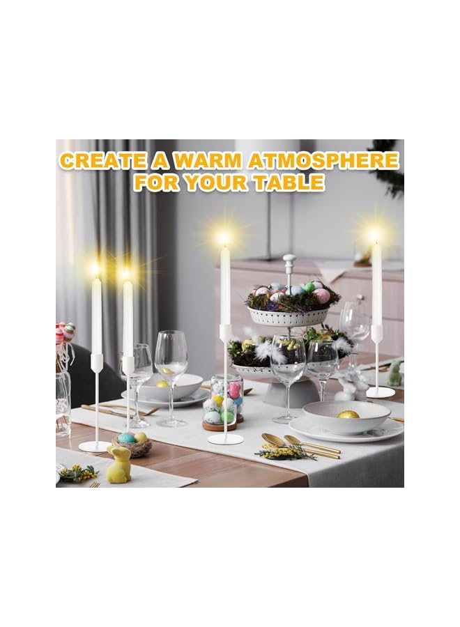 The Bros Candlestick Holders, 3 PCS Decorative Candlestick Holder, Easy Installation White Candle Holders, Taper Candle Holders for Home Decor, Dining, Wedding, Anniversary, Party - Image 5