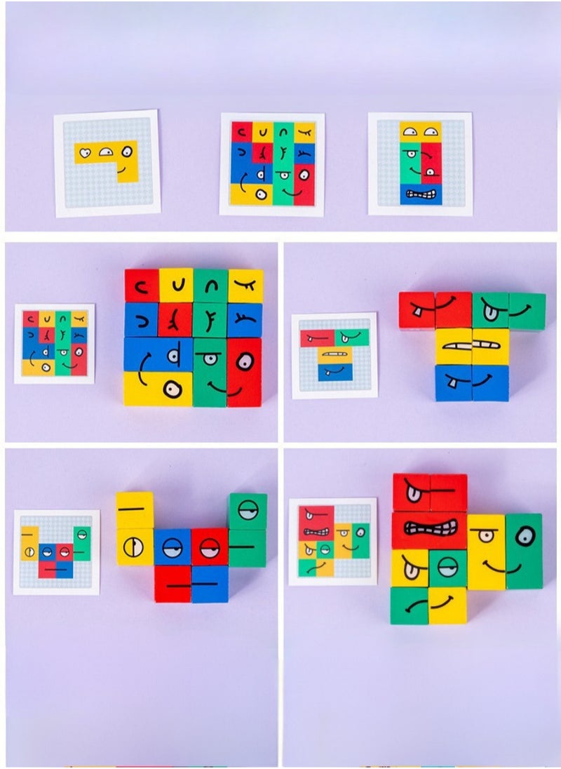 CUBEEZ Wooden Face Expression Puzzle Game for Kids and adult – Educational Emotion Matching Toy for Brain Development, Ages 3 and Up  - Image 3