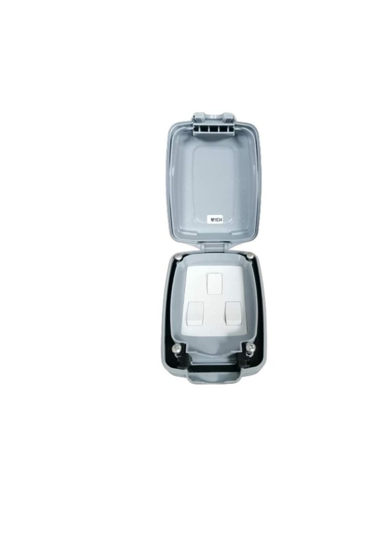 MK 86403GRY Weather Proof Electric Masterseal Compact with 3 Gang 2 Way Switch - Image 1