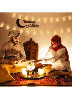Generic 40 LED 6m Eid Ramadan String Lights Star Moon Lights Ramadan Decorations for Home Battery Powered Eid Islamic Wall Decor Eid Mubarak LED Moon Lamp Muslim Ramadan Light Eid Ornaments Gifts  - Image 3