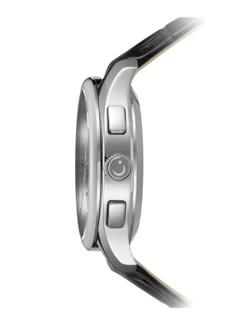 Al Fajr Men’s Premier 360 Analog + Digital Black Leather Watch WK-26LS - Image 3