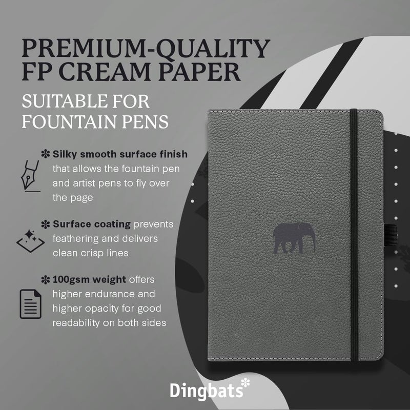 Dingbats* Notebooks Dingbats* Wildlife Ruled Journal A5 - Vegan Leather Hard Cover, Ideal for Work, Travel - Pocket, Elastic Closure, Bookmark - Image 2