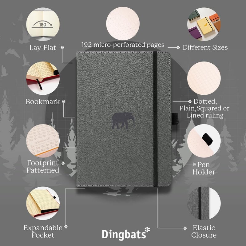 Dingbats* Notebooks Dingbats* Wildlife Ruled Journal A5 - Vegan Leather Hard Cover, Ideal for Work, Travel - Pocket, Elastic Closure, Bookmark - Image 3