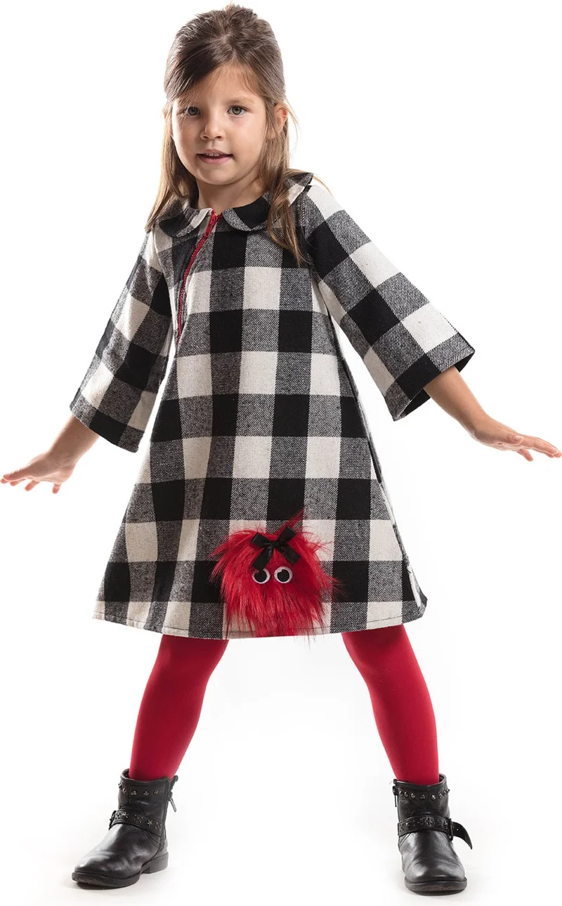 دينوكيدس Lmg Pompom Girl Child Plaid Dress