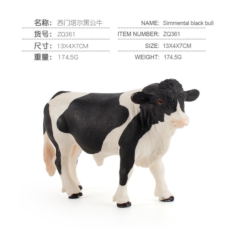 نموذج حيوانات صلبة للأطفال من المبيعات المباشرة الأصلية - نموذج بقرة لمزرعة الماشية وزينة ألعاب ثابتة - Image 1