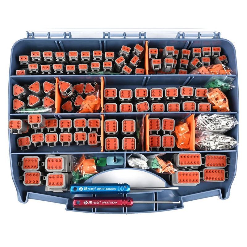 JRready ST6315 DT Deutsch Connector Kit 2 3 4 6 8 12 Pin Gray DT Connectors Size 16 Stamped Formed Contacts 1418AWG Deutsch DT Connector Kit 604PCS - Image 2