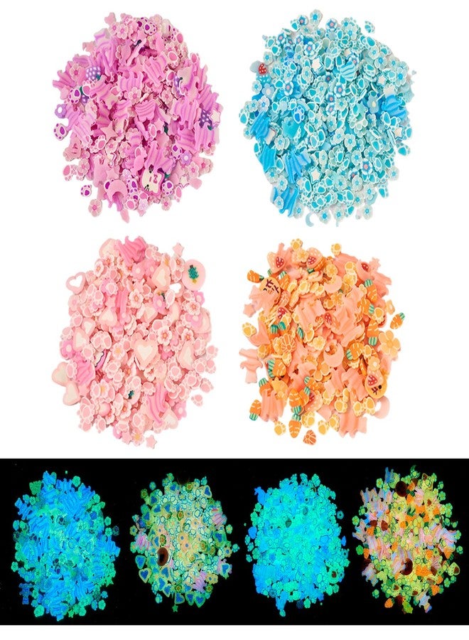 EEE ELECRELIVE Elecrelive 40g Luminous Polymer Clay Sprinkles Nail Art Slices 4 Colors Fake Sprinkles Clay Slices Charms for Cellphone Decorations Scrapbook DIY Crafts - Image 1