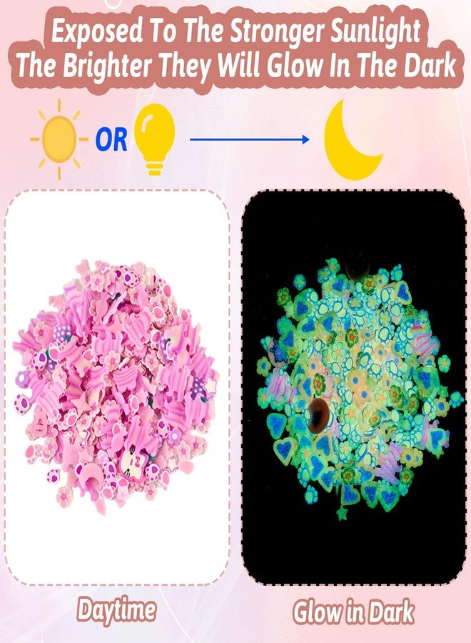 EEE ELECRELIVE Elecrelive 40g Luminous Polymer Clay Sprinkles Nail Art Slices 4 Colors Fake Sprinkles Clay Slices Charms for Cellphone Decorations Scrapbook DIY Crafts - Image 5
