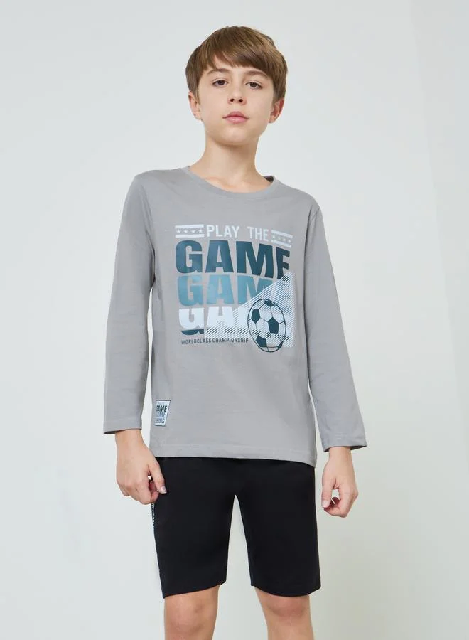 ستايلي Teens Cotton Regular Fit T-Shirt And Shorts Set
