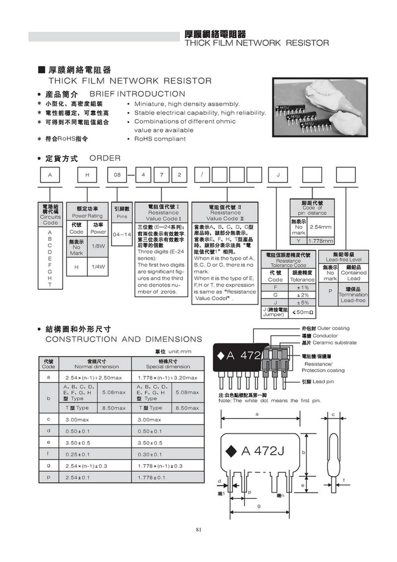 Electronics-Salon Thick Film Network Resistor Assortment Kit, Array Resistor, Bussed Type, 1/8W, SIP-5 and SIP-9 470 1K 4.7K 10K 47K ohm. - Image 4
