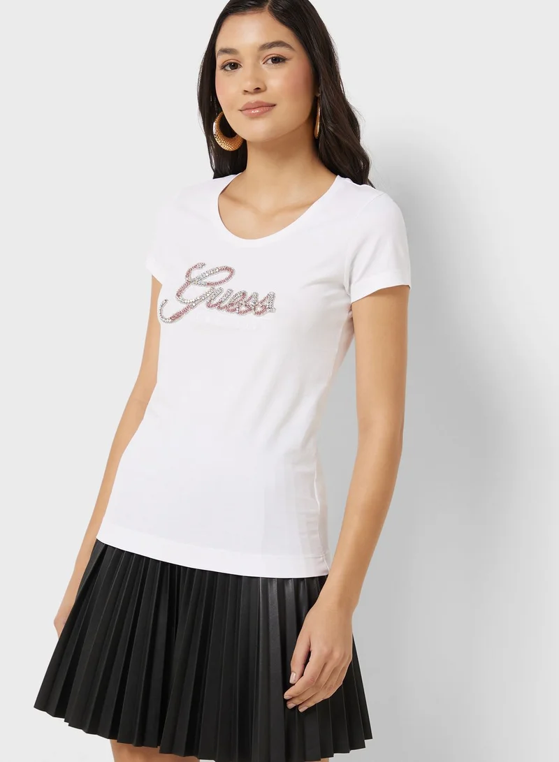 GUESS Graphic Crew Neck T-Shirt